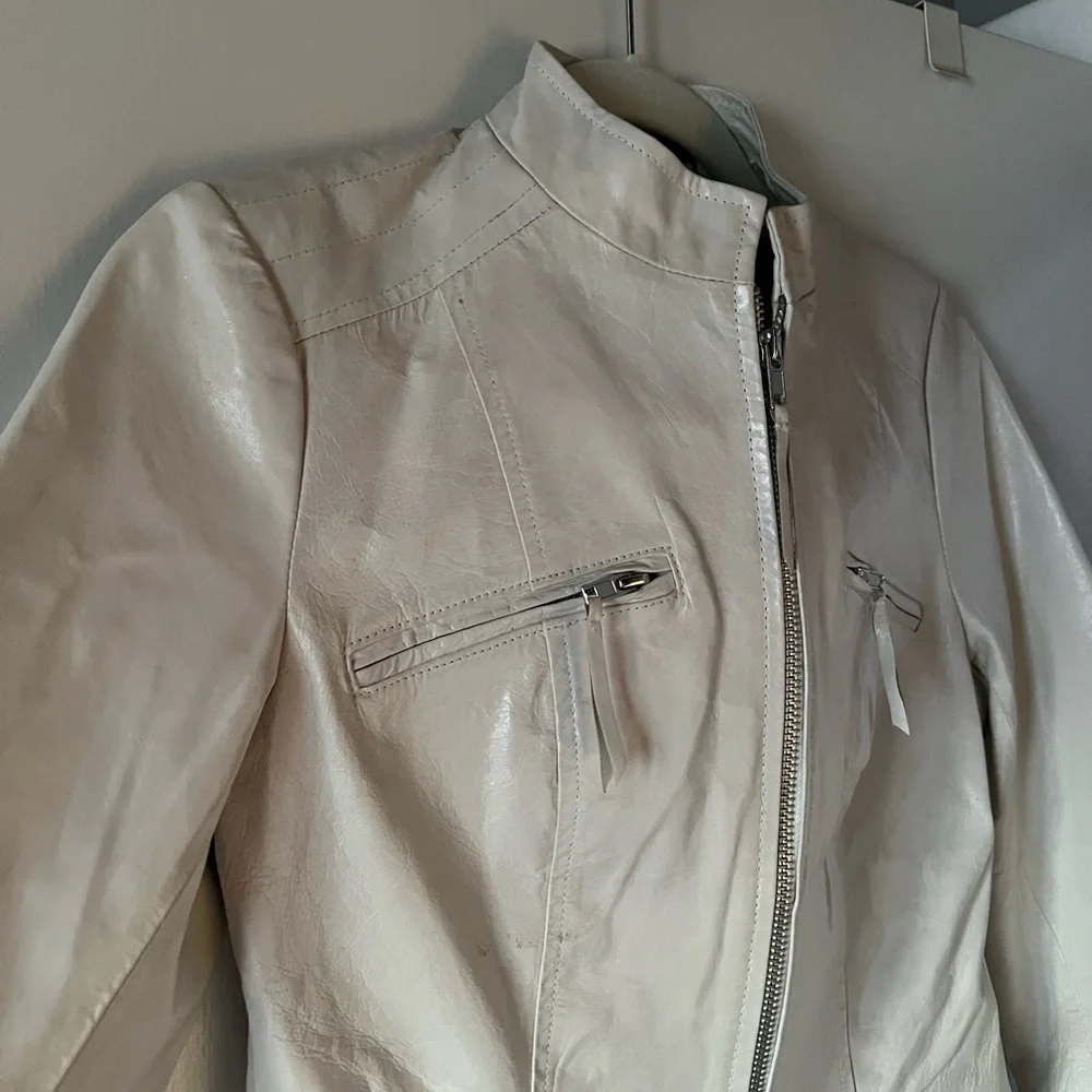 ARDEN B Women's Cream White Pearl Leather Jacket. Small. Excellent condition - Picture 5 of 5